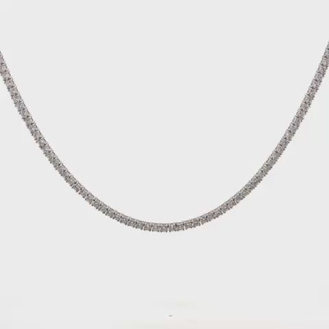 Jewelry Sample Sale 10.50 ct. Diamond Tennis Necklace 2.7 mm 4-Prongs Setting in 14K Gold